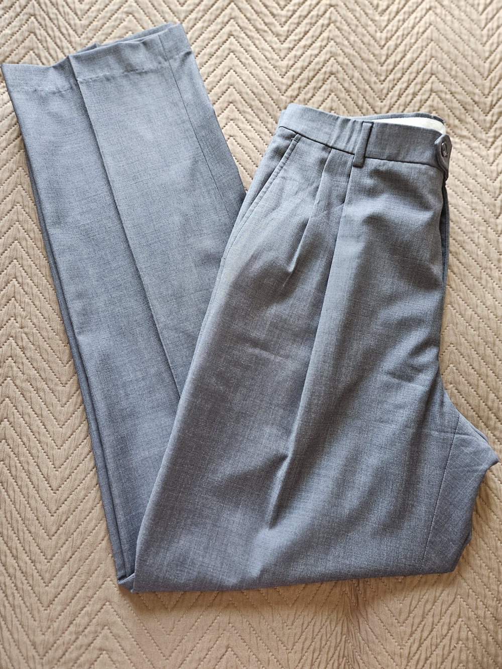 2Hart Schaffner Marx Men's Gray Pleated Dress Pants Front Slash Pockets W36